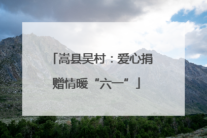 嵩县吴村：爱心捐赠情暖“六一”