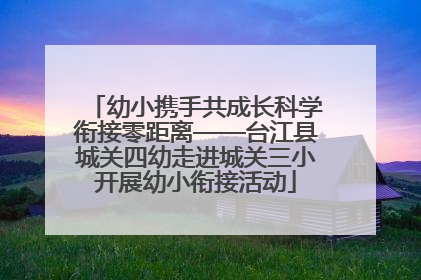 幼小携手共成长科学衔接零距离——台江县城关四幼走进城关三小开展幼小衔接活动