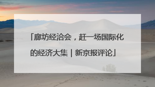 廊坊经洽会，赶一场国际化的经济大集｜新京报评论