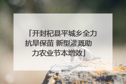 开封杞县平城乡全力抗旱保苗 新型灌溉助力农业节本增效