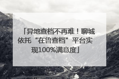 异地查档不再难！聊城依托“在鲁查档”平台实现100%满意度
