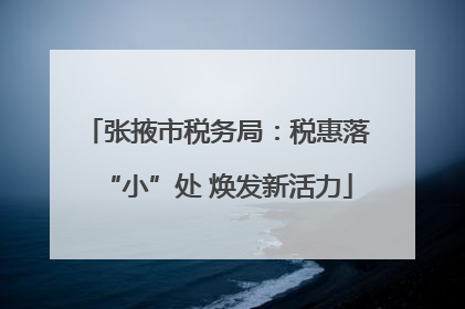 张掖市税务局：税惠落“小”处 焕发新活力