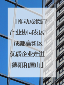 推动成德眉产业协同发展 成都高新区优质企业走进德阳和眉山