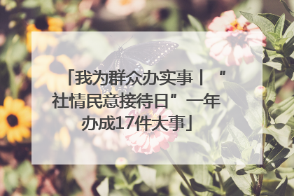 我为群众办实事丨“社情民意接待日”一年办成17件大事