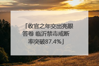 收官之年交出亮眼答卷 临沂禁毒戒断率突破87.4%