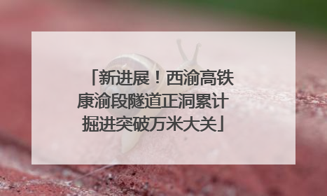 新进展！西渝高铁康渝段隧道正洞累计掘进突破万米大关