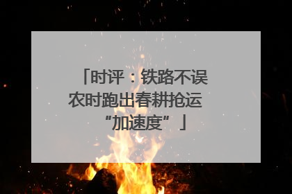 时评：铁路不误农时跑出春耕抢运“加速度”