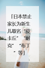 日本禁止家长为新生儿取名“皮卡丘”“耐克”“布丁”等