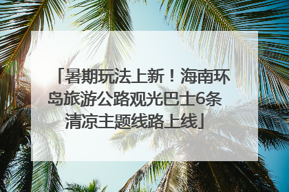暑期玩法上新！海南环岛旅游公路观光巴士6条清凉主题线路上线