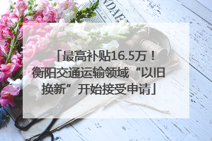 最高补贴16.5万！衡阳交通运输领域“以旧换新”开始接受申请