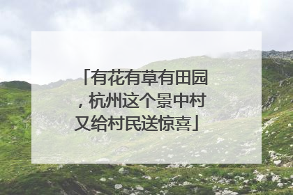 有花有草有田园，杭州这个景中村又给村民送惊喜