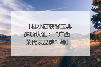 桂小厨获餐宝典多项认证：“广西菜代表品牌”等