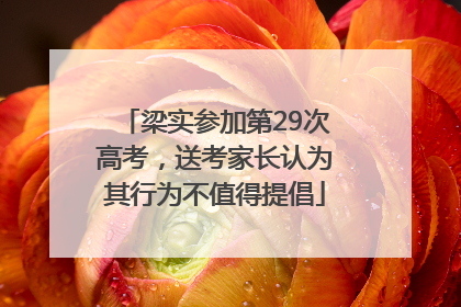 梁实参加第29次高考，送考家长认为其行为不值得提倡