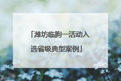 潍坊临朐一活动入选省级典型案例