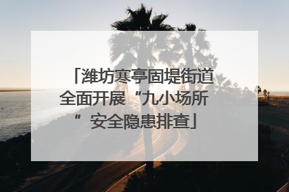 潍坊寒亭固堤街道全面开展“九小场所”安全隐患排查