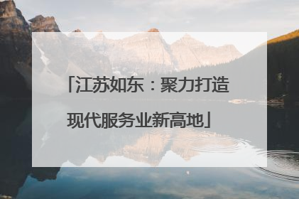 江苏如东：聚力打造现代服务业新高地