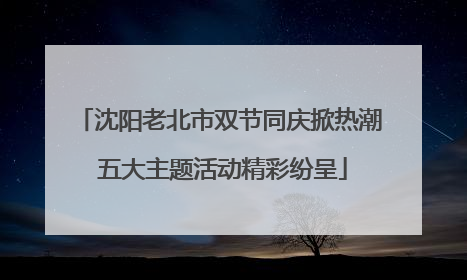 沈阳老北市双节同庆掀热潮 五大主题活动精彩纷呈