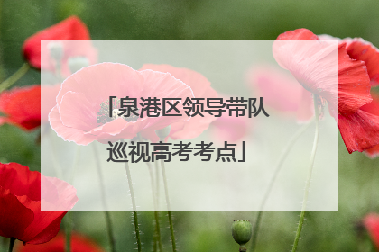 泉港区领导带队巡视高考考点