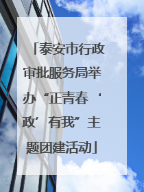 泰安市行政审批服务局举办“正青春‘政’有我”主题团建活动