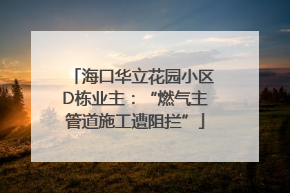 海口华立花园小区D栋业主：“燃气主管道施工遭阻拦”