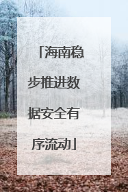 海南稳步推进数据安全有序流动