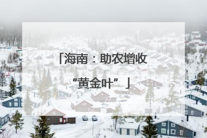 海南：助农增收 “黄金叶”
