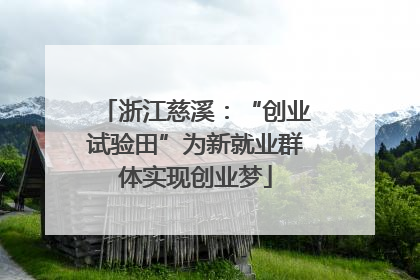 浙江慈溪：“创业试验田”为新就业群体实现创业梦