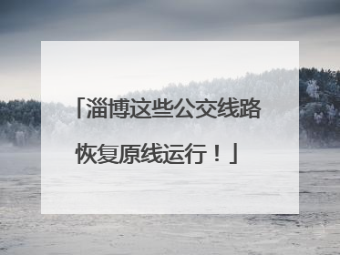 淄博这些公交线路恢复原线运行！