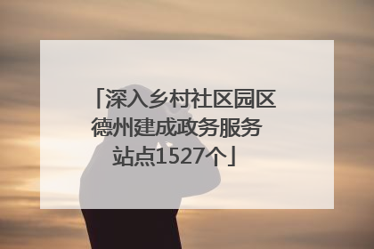 深入乡村社区园区 德州建成政务服务站点1527个