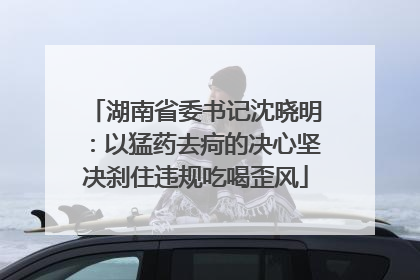 湖南省委书记沈晓明：以猛药去疴的决心坚决刹住违规吃喝歪风