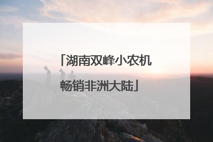 湖南双峰小农机畅销非洲大陆