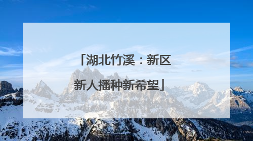 湖北竹溪：新区新人播种新希望