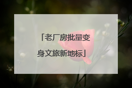 老厂房批量变身文旅新地标