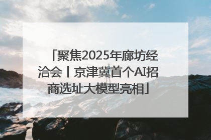 聚焦2025年廊坊经洽会丨京津冀首个AI招商选址大模型亮相