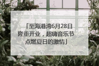 至海港湾6月28日隆重开业，超嗨音乐节点燃夏日的激情
