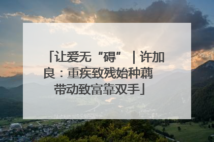 让爱无“碍”｜许加良：重疾致残始种藕 带动致富靠双手
