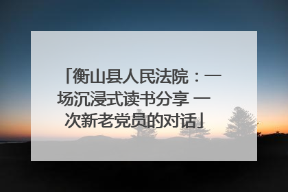 衡山县人民法院：一场沉浸式读书分享 一次新老党员的对话