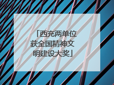 西充两单位获全国精神文明建设大奖