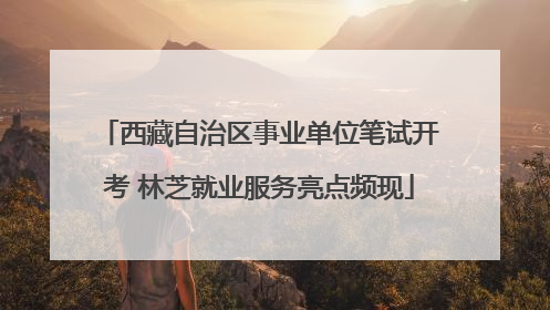西藏自治区事业单位笔试开考 林芝就业服务亮点频现