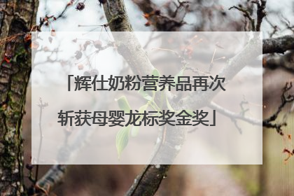 辉仕奶粉营养品再次斩获母婴龙标奖金奖