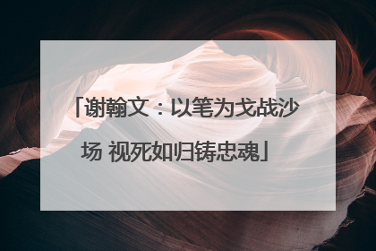 谢翰文：以笔为戈战沙场 视死如归铸忠魂