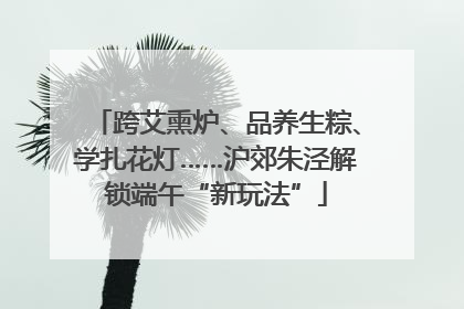 跨艾熏炉、品养生粽、学扎花灯……沪郊朱泾解锁端午“新玩法”