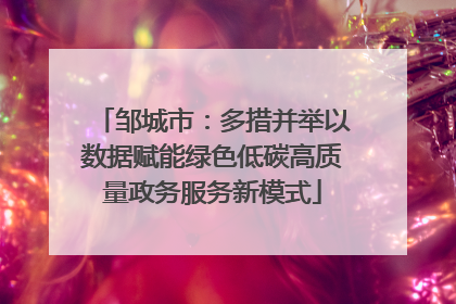 邹城市：多措并举以数据赋能绿色低碳高质量政务服务新模式