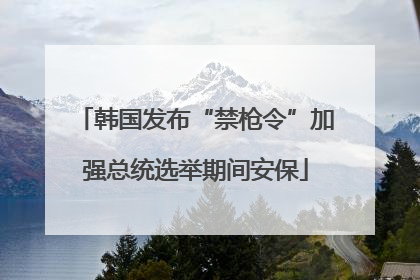 韩国发布“禁枪令”加强总统选举期间安保