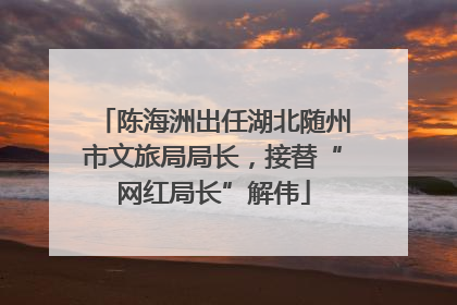 陈海洲出任湖北随州市文旅局局长，接替“网红局长”解伟
