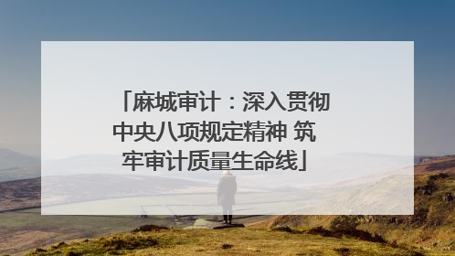 麻城审计：深入贯彻中央八项规定精神 筑牢审计质量生命线