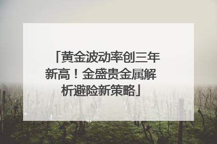 黄金波动率创三年新高！金盛贵金属解析避险新策略