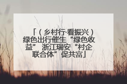 （乡村行·看振兴）绿色出行催生“绿色收益” 浙江瑞安“村企联合体”促共富