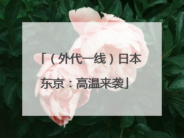 （外代一线）日本东京：高温来袭