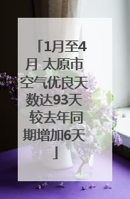 1月至4月 太原市空气优良天数达93天 较去年同期增加6天
